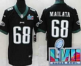 Men & Women & Youth Philadelphia Eagles #68 Jordan Mailata Limited Black Super Bowl LVII Vapor Jersey,baseball caps,new era cap wholesale,wholesale hats