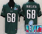 Men & Women & Youth Philadelphia Eagles #68 Jordan Mailata Limited Green Super Bowl LVII Vapor Jersey,baseball caps,new era cap wholesale,wholesale hats
