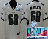 Men & Women & Youth Philadelphia Eagles #68 Jordan Mailata Limited White Super Bowl LVII Vapor Jersey,baseball caps,new era cap wholesale,wholesale hats