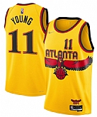 Men's Atlanta Hawks #11 Trae Young Yellow Stitched Game Jersey,baseball caps,new era cap wholesale,wholesale hats