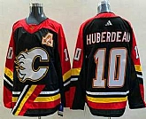 Men's Calgary Flames #10 Jonathan Huberdeau Black 2022 Reverse Retro Stitched Jersey,baseball caps,new era cap wholesale,wholesale hats