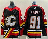 Men's Calgary Flames #91 Nazem Kadri Black 2022 Reverse Retro Stitched Jersey,baseball caps,new era cap wholesale,wholesale hats