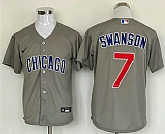 Men's Chicago Cubs #7 Dansby Swanson Grey Stitched MLB Cool Base Nike Jersey,baseball caps,new era cap wholesale,wholesale hats
