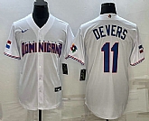 Men's Dominican Republic Baseball #11 Rafael Devers 2023 White World Baseball Classic Stitched Jerseys,baseball caps,new era cap wholesale,wholesale hats