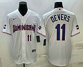 Men's Dominican Republic Baseball #11 Rafael Devers Number 2023 White World Baseball Classic Stitched Jersey,baseball caps,new era cap wholesale,wholesale hats