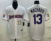 Men's Dominican Republic Baseball #13 Manny Machado Number 2023 White World Baseball Classic Stitched Jersey,baseball caps,new era cap wholesale,wholesale hats