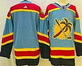 Men's Florida Panthers Blank Blue 2022 Reverse Retro Authentic Jersey