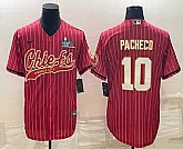 Men's Kansas City Chiefs #10 Isiah Pacheco Red Pinstripe With Super Bowl LVII Patch Cool Base Stitched Baseball Jersey,baseball caps,new era cap wholesale,wholesale hats