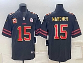 Men's Kansas City Chiefs #15 Patrick Mahomes Black Red Gold 4-star C Patch Vapor Untouchable Limited Stitched Jersey,baseball caps,new era cap wholesale,wholesale hats