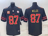Men's Kansas City Chiefs #87 Travis Kelce Black Red Gold 4-star C Patch Vapor Untouchable Limited Stitched Jersey,baseball caps,new era cap wholesale,wholesale hats