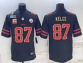Men's Kansas City Chiefs #87 Travis Kelce Black Red Gold Super Bowl LVII Patch And 4-star C Patch Vapor Untouchable Limited Stitched Jersey,baseball caps,new era cap wholesale,wholesale hats