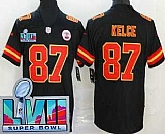 Men's Kansas City Chiefs #87 Travis Kelce Limited Black Super Bowl LVII Vapor Jersey,baseball caps,new era cap wholesale,wholesale hats