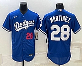 Men's Los Angeles Dodgers #28 JD Martinez Number Blue Stitched MLB Flex Base Nike Jersey,baseball caps,new era cap wholesale,wholesale hats