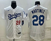 Men's Los Angeles Dodgers #28 JD Martinez Number White Flex Base Stitched Baseball Jersey,baseball caps,new era cap wholesale,wholesale hats