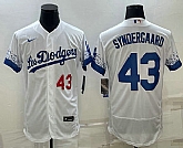 Men's Los Angeles Dodgers #43 Noah Syndergaard Number White 2022 City Connect Flex Base Stitched Jersey,baseball caps,new era cap wholesale,wholesale hats
