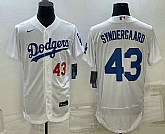 Men's Los Angeles Dodgers #43 Noah Syndergaard Number White Flex Base Stitched Baseball Jersey,baseball caps,new era cap wholesale,wholesale hats