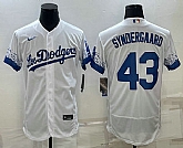 Men's Los Angeles Dodgers #43 Noah Syndergaard White 2022 City Connect Flex Base Stitched Jersey,baseball caps,new era cap wholesale,wholesale hats