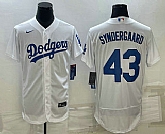 Men's Los Angeles Dodgers #43 Noah Syndergaard White Flex Base Stitched Baseball Jersey
