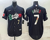 Men's Los Angeles Dodgers #7 Julio Urias Number Black Mexico 2020 World Series Cool Base Nike Jersey,baseball caps,new era cap wholesale,wholesale hats