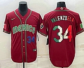 Men's Mexico Baseball #34 Fernando Valenzuela Number 2023 Red Blue World Baseball Classic Stitched Jersey,baseball caps,new era cap wholesale,wholesale hats