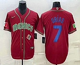 Men's Mexico Baseball #7 Julio Urias 2023 Red Blue World Baseball Classic Stitched Jerseys,baseball caps,new era cap wholesale,wholesale hats