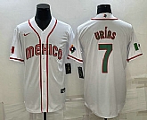 Men's Mexico Baseball #7 Julio Urias 2023 White Blue World Baseball Classic Stitched Jerseys,baseball caps,new era cap wholesale,wholesale hats