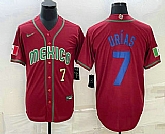 Men's Mexico Baseball #7 Julio Urias Number 2023 Red Blue World Baseball Classic Stitched Jerseys1,baseball caps,new era cap wholesale,wholesale hats