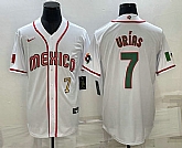 Men's Mexico Baseball #7 Julio Urias Number 2023 White Blue World Baseball Classic Stitched Jerseys,baseball caps,new era cap wholesale,wholesale hats
