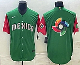 Men's Mexico Baseball 2023 Green World Big Logo With Patch Classic Stitched Jersey,baseball caps,new era cap wholesale,wholesale hats