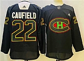 Men's Montreal Canadiens #22 Cole Caufield 2022 Black Warm Up History Night Stitched Jersey,baseball caps,new era cap wholesale,wholesale hats