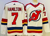 Men's New Jersey Devils #7 Dougie Hamilton White 2022 Reverse Retro Authentic Jersey,baseball caps,new era cap wholesale,wholesale hats