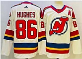 Men's New Jersey Devils #86 Jack Hughes White 2022 Reverse Retro Authentic Jersey