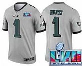 Men's Philadelphia Eagles #1 Jalen Hurts Limited Gray Inverted Super Bowl LVII Vapor Jersey,baseball caps,new era cap wholesale,wholesale hats