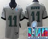 Men's Philadelphia Eagles #11 AJ Brown Limited Gray Inverted Super Bowl LVII Vapor Jersey,baseball caps,new era cap wholesale,wholesale hats