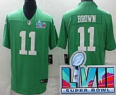 Men's Philadelphia Eagles #11 AJ Brown Limited Green Rush Super Bowl LVII Vapor Jersey,baseball caps,new era cap wholesale,wholesale hats