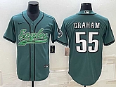 Men's Philadelphia Eagles #55 Brandon Graham Green With Patch Cool Base Stitched Baseball Jersey,baseball caps,new era cap wholesale,wholesale hats