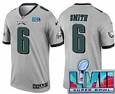 Men's Philadelphia Eagles #6 DeVonta Smith Limited Gray Inverted Super Bowl LVII Vapor Jersey,baseball caps,new era cap wholesale,wholesale hats