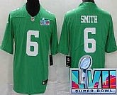 Men's Philadelphia Eagles #6 DeVonta Smith Limited Green Rush Super Bowl LVII Vapor Jersey,baseball caps,new era cap wholesale,wholesale hats