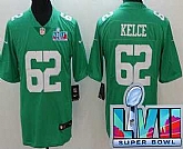 Men's Philadelphia Eagles #62 Jason Kelce Limited Green Rush Super Bowl LVII Vapor Jersey,baseball caps,new era cap wholesale,wholesale hats