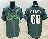 Men's Philadelphia Eagles #68 Jordan Mailata Green With Super Bowl LVII Patch Cool Base Stitched Baseball Jersey,baseball caps,new era cap wholesale,wholesale hats