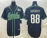 Men's Philadelphia Eagles #88 Dallas Goedert Black With Super Bowl LVII Patch Cool Base Stitched Baseball Jersey,baseball caps,new era cap wholesale,wholesale hats