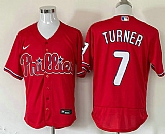 Men's Philadelphia Phillies #7 Trea Turner Red Stitched MLB Flex Base Nike Jersey