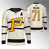 Men's Pittsburgh Penguins #71 Evgeni Malkin Cream 2023 Winter Classic Stitched Jersey Dzhi