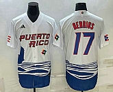 Men's Puerto Rico Baseball #17 Jose Berrios 2023 White World Baseball Classic Stitched Jersey,baseball caps,new era cap wholesale,wholesale hats