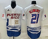 Men's Puerto Rico Baseball #21 Roberto Clemente Number 2023 White World Baseball Classic Stitched Jersey,baseball caps,new era cap wholesale,wholesale hats