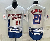 Men's Puerto Rico Baseball #21 Roberto Clemente Number 2023 White World Baseball Classic Stitched Jerseys,baseball caps,new era cap wholesale,wholesale hats