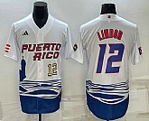 Men's Puerto Rico Baseball #23 Francisco Lindor Number White 2023 World Baseball Classic Stitched Jerseys,baseball caps,new era cap wholesale,wholesale hats