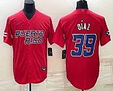 Men's Puerto Rico Baseball #39 Edwin Diaz 2023 Red World Baseball Classic Stitched Jersey,baseball caps,new era cap wholesale,wholesale hats