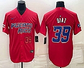 Men's Puerto Rico Baseball #39 Edwin Diaz Number 2023 Red World Baseball Classic Stitched Jersey,baseball caps,new era cap wholesale,wholesale hats