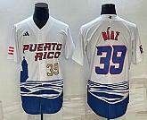 Men's Puerto Rico Baseball #39 Edwin Diaz Number 2023 White World Baseball Classic Stitched Jersey,baseball caps,new era cap wholesale,wholesale hats